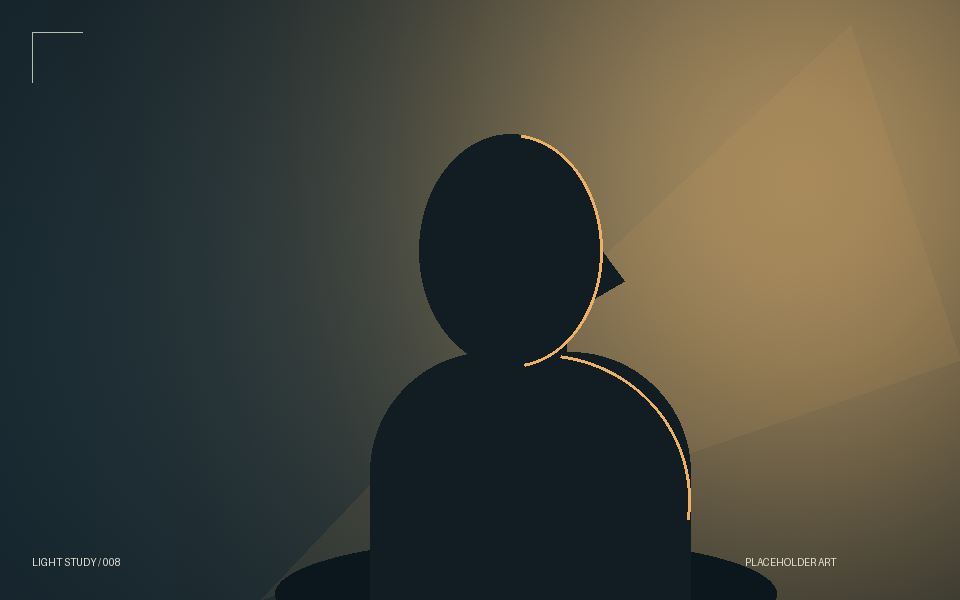 Abstract lighting study with a silhouetted subject; illustrative placeholder.