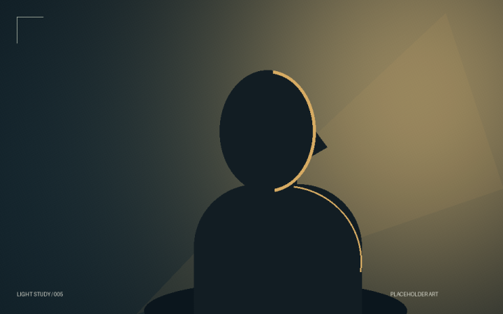 Abstract lighting study with a silhouetted subject; illustrative placeholder.